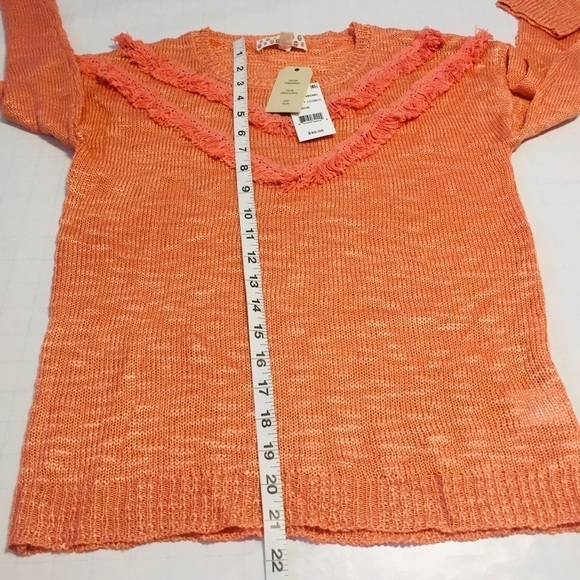 Pink Republic Big Girls Cotton Acrylic Orange Loose Knit Pullover sweater XL/16 - Picture 6 of 8